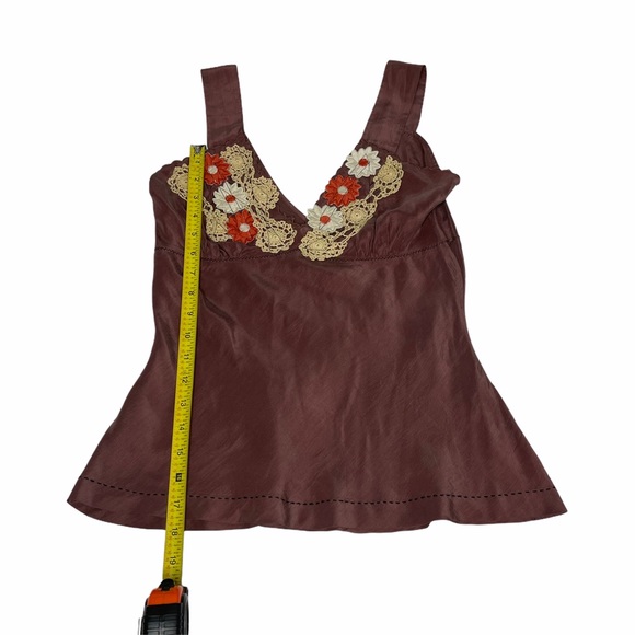 Free People 100%Silk Crochet Tank Blouse app s - Picture 6 of 14